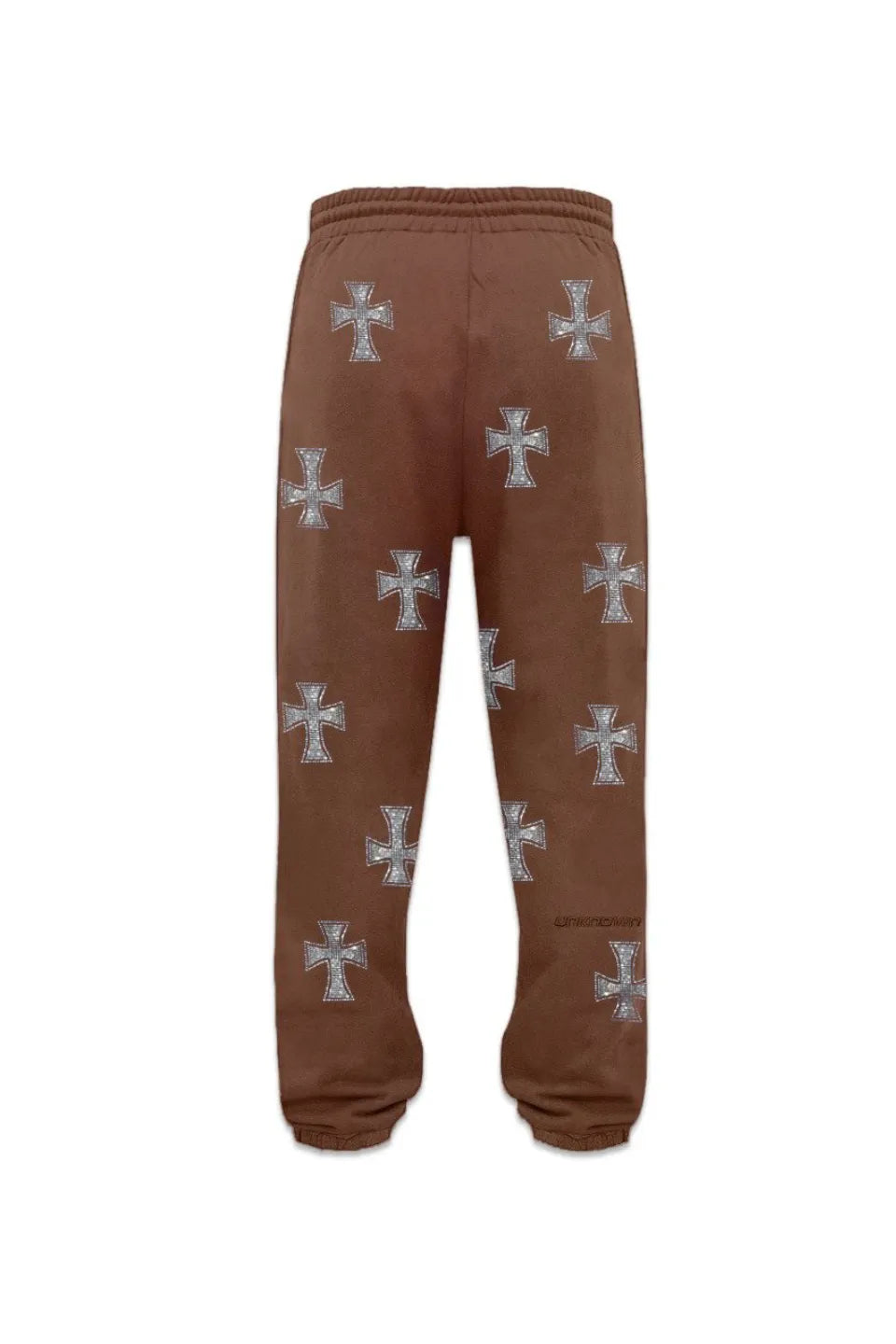 Brown Cross Rhinestone Jogger