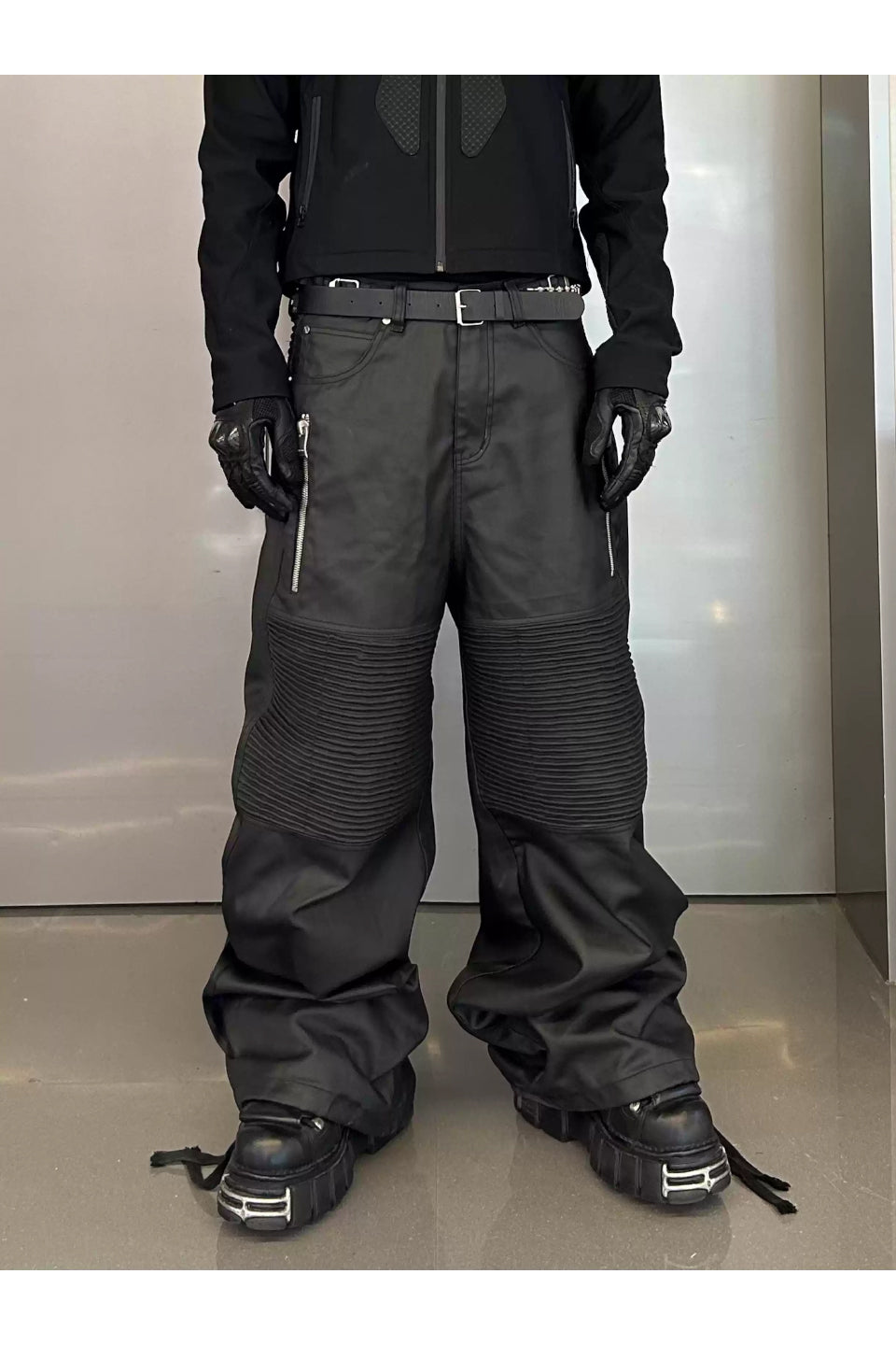 Brush Wax Knee Baggy Racing Cargo Pants