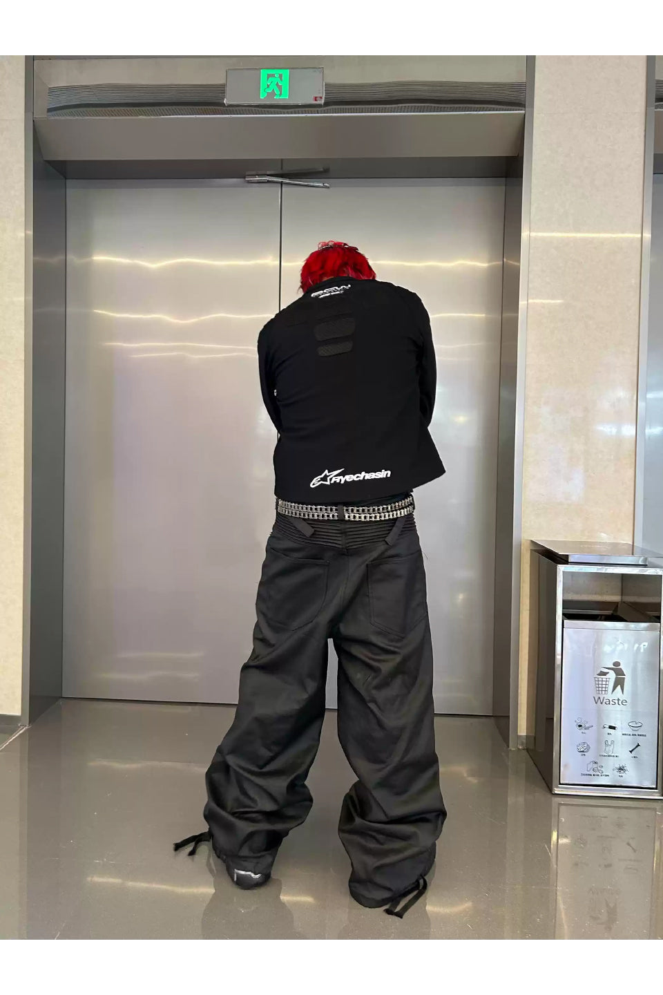 Brush Wax Knee Baggy Racing Cargo Pants