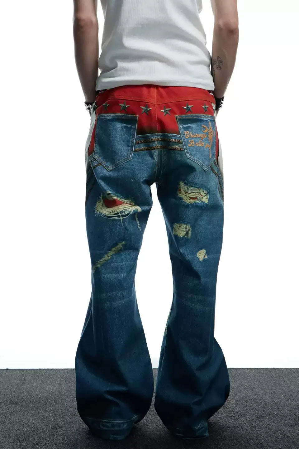 DND4DES | Bull Leopard Print Ripped Pants レオパード ダメージパンツ