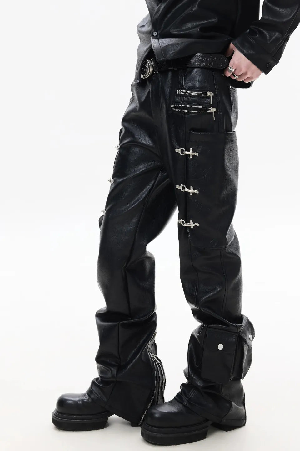 Bullet Flare Leather Pants