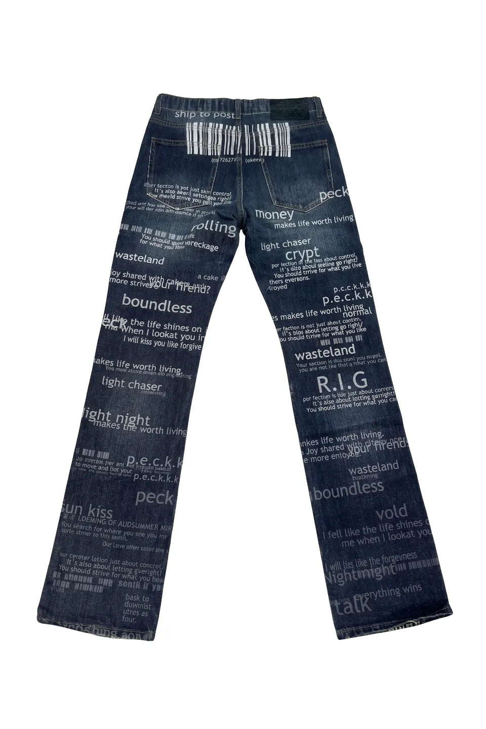 Bullet Subtitle Printed Cigarette Jeans