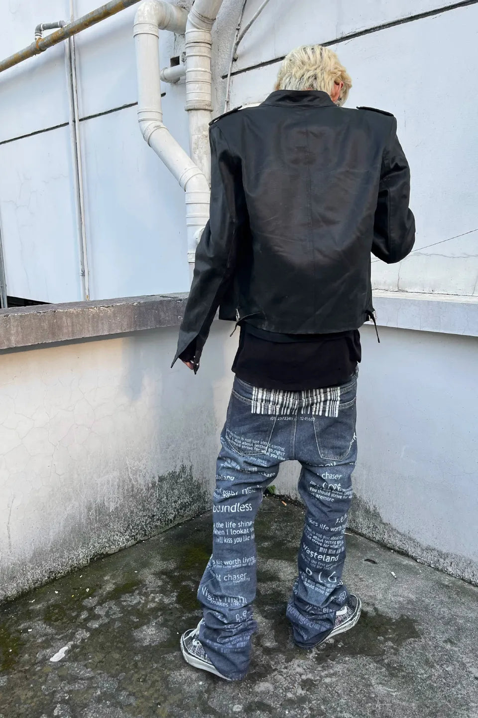 Bullet Subtitle Printed Cigarette Jeans