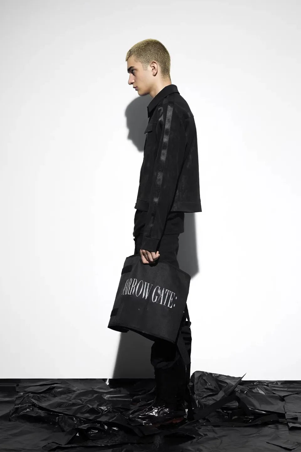 Caged Bird Vein Textured Leather Jacket