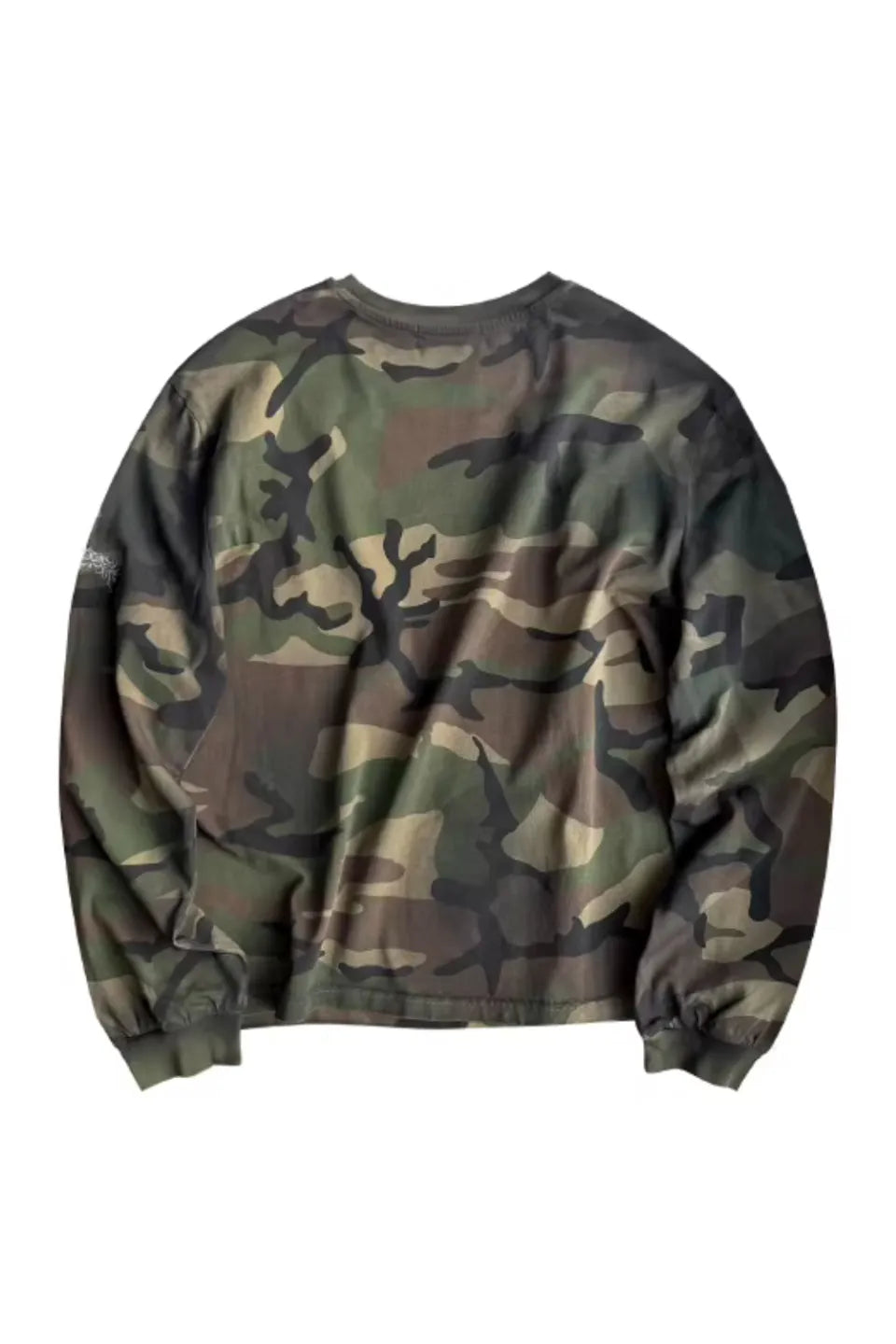 Camo Sprayed Dirty Wash Long Sleeve Boxy Tee