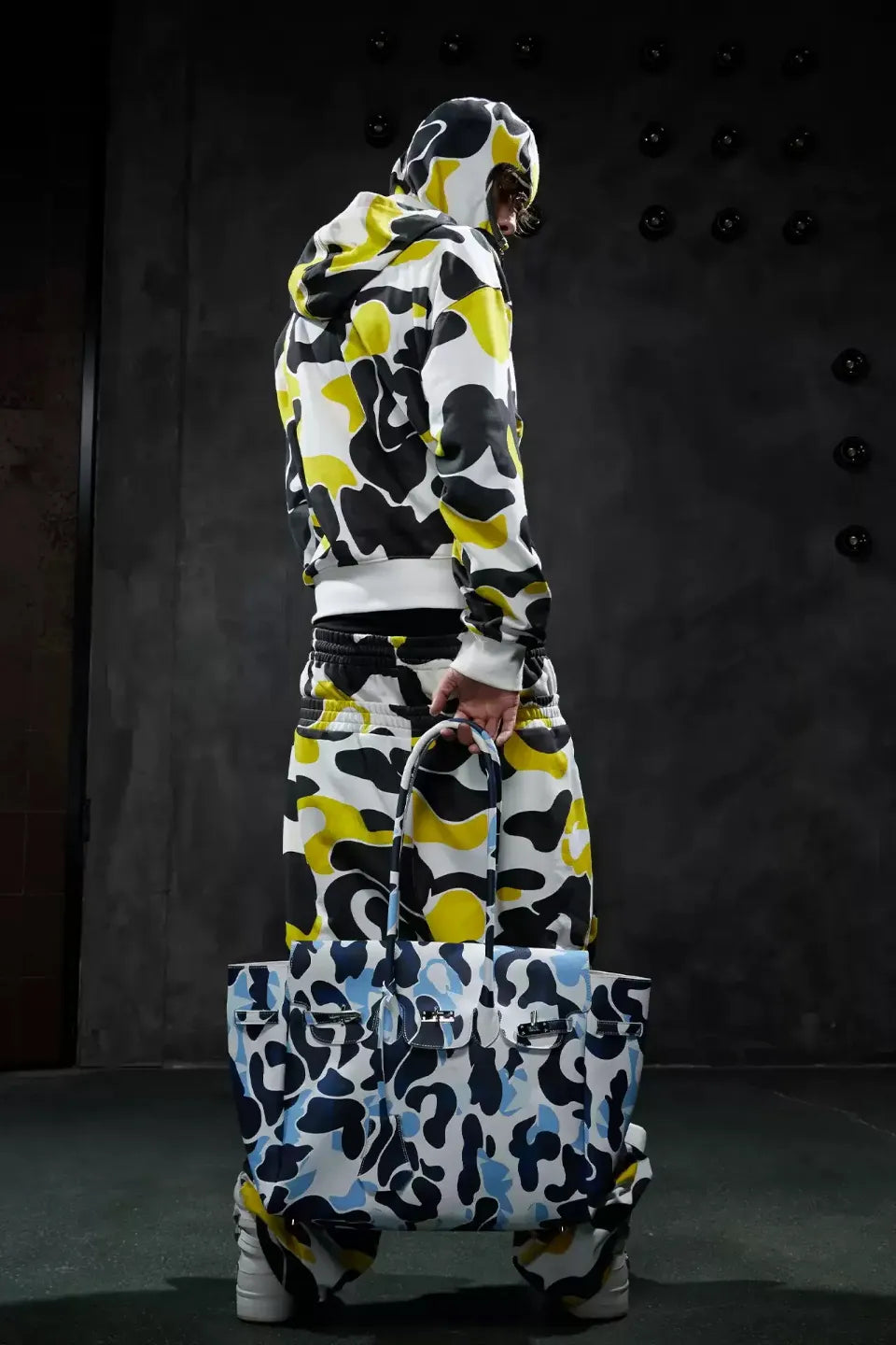 Camo Metal Buckle Oversized Tote Bag
