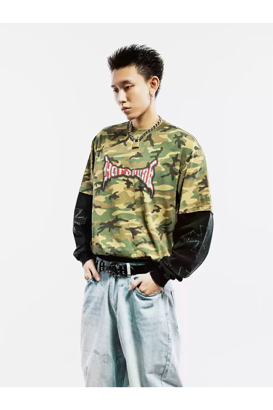 Camouflage Layered Long Sleeve Tee