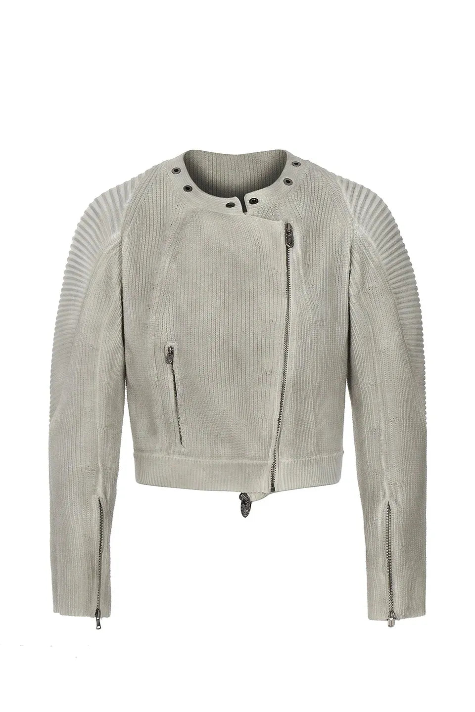 Cardigan Groove Zipper Knitted Sweater Jacket
