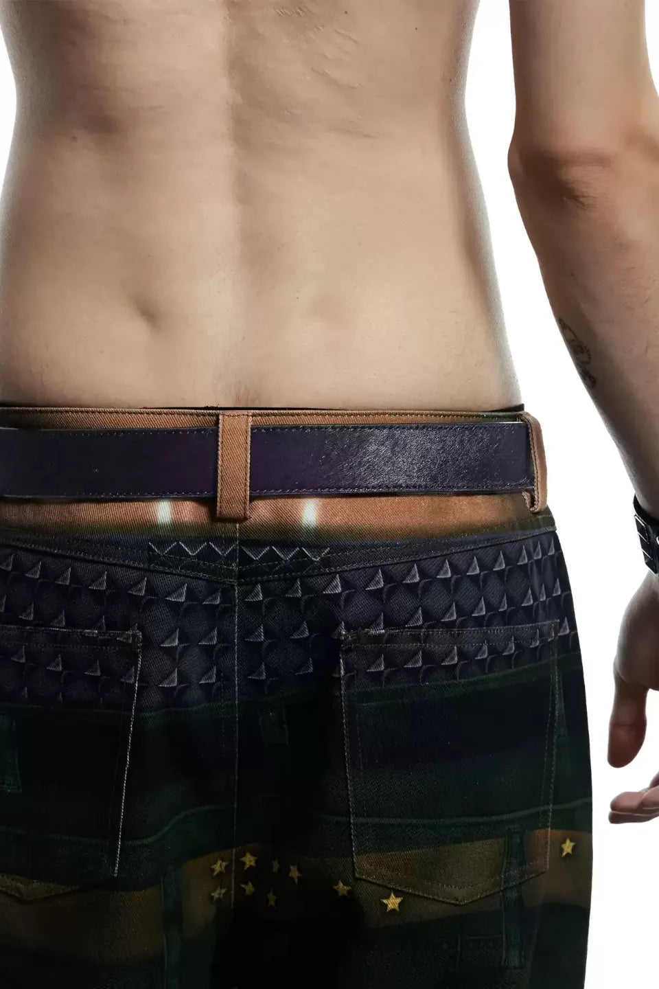 Chrome Acanthus Carved Leather Belt