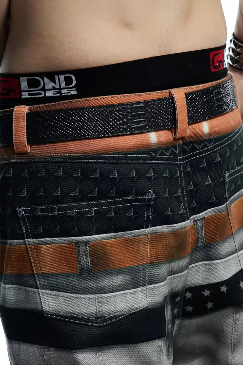 Chrome Acanthus Carved Leather Belt