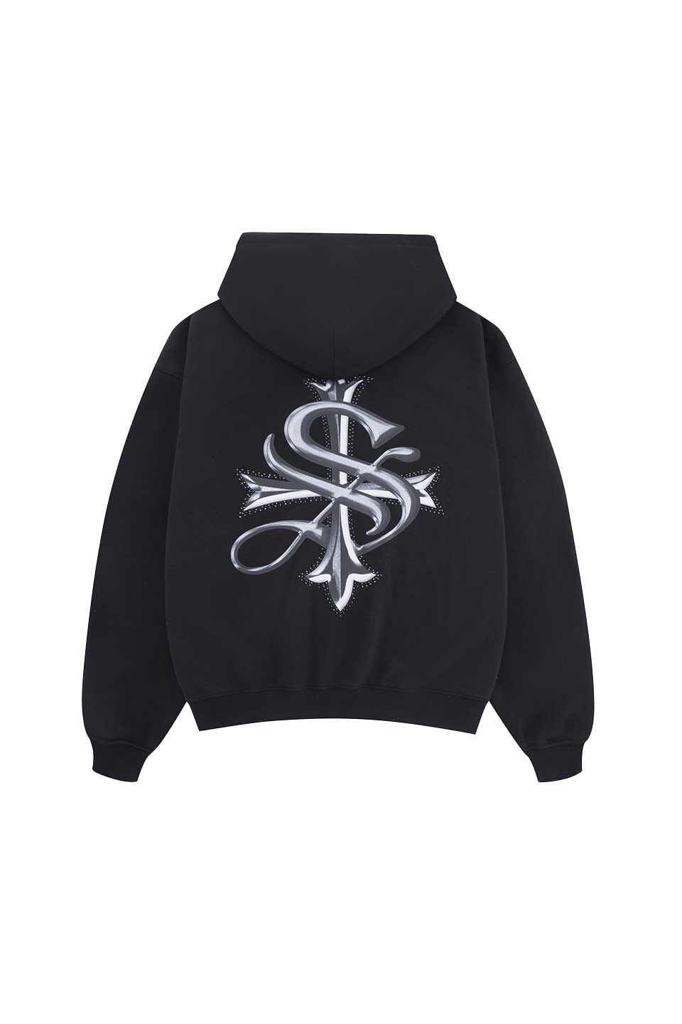 Chrome Cross Zip Hoodie - black / S