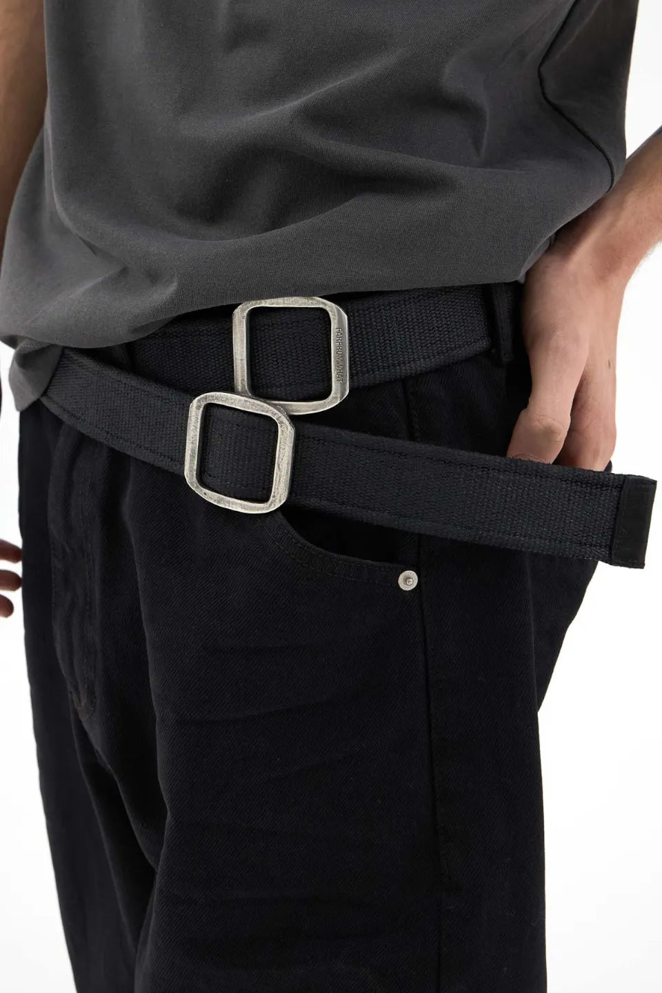 FAR FROM WHAT | Coated Double Buckle Woven Belt ベルト