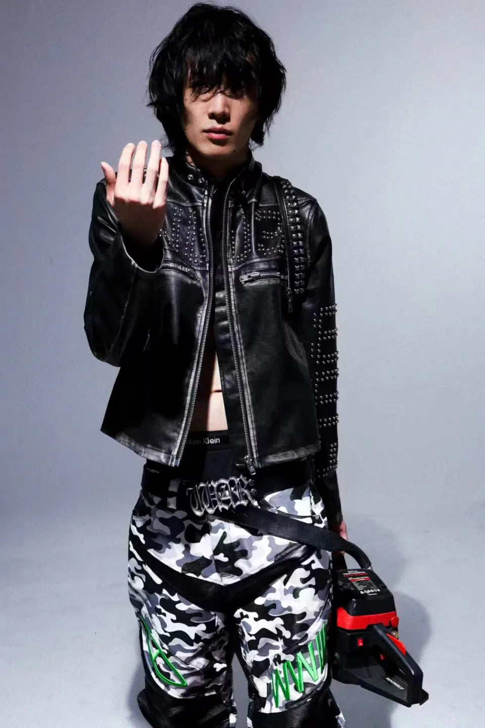 Color Burning Studded Jacket