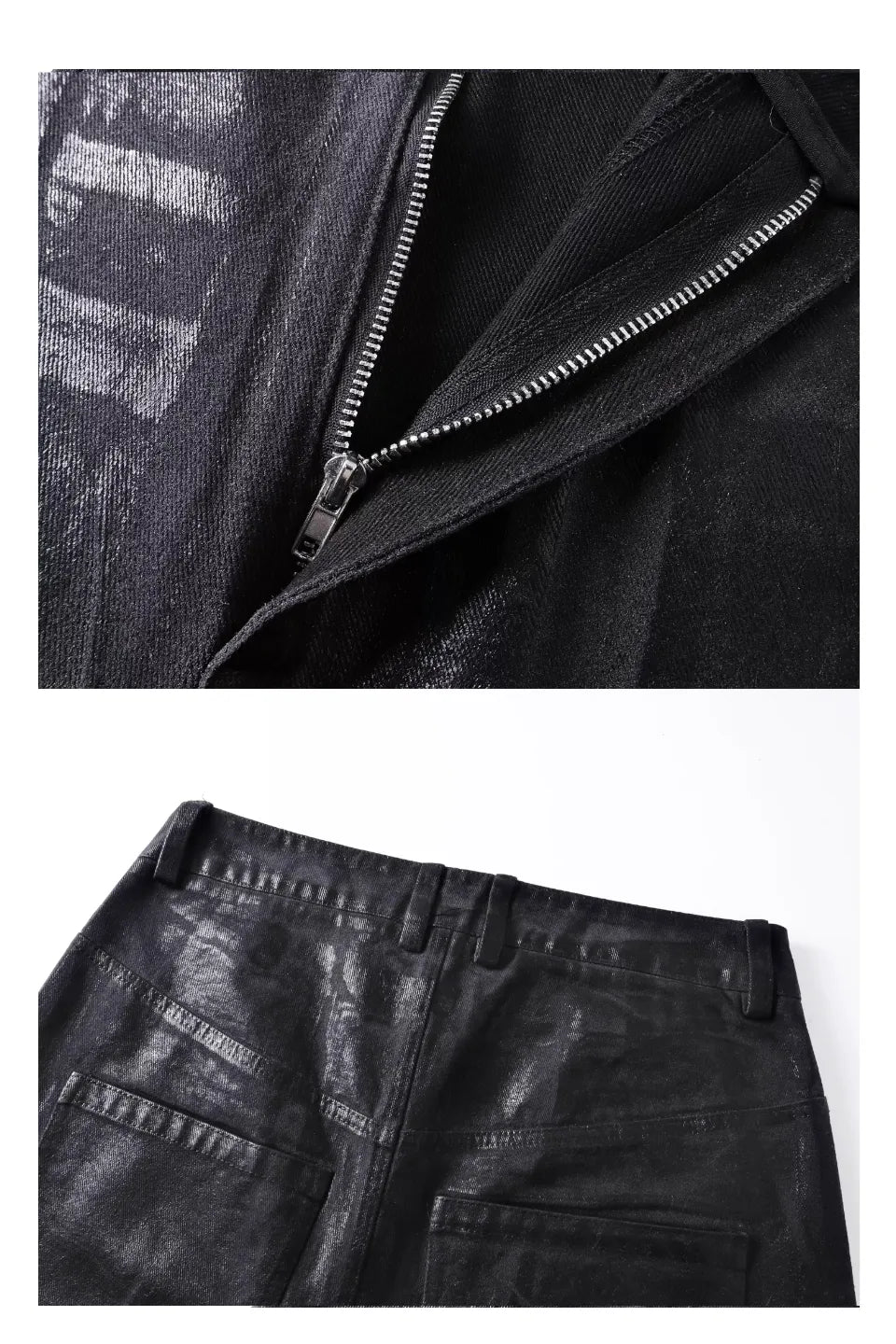 Crack Pattern Waxed Pants