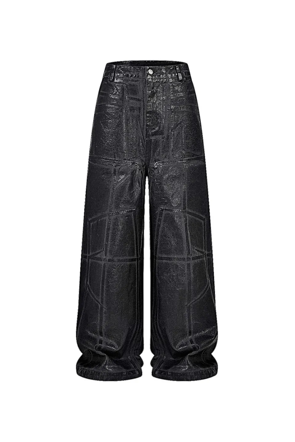 Crack Pattern Waxed Pants