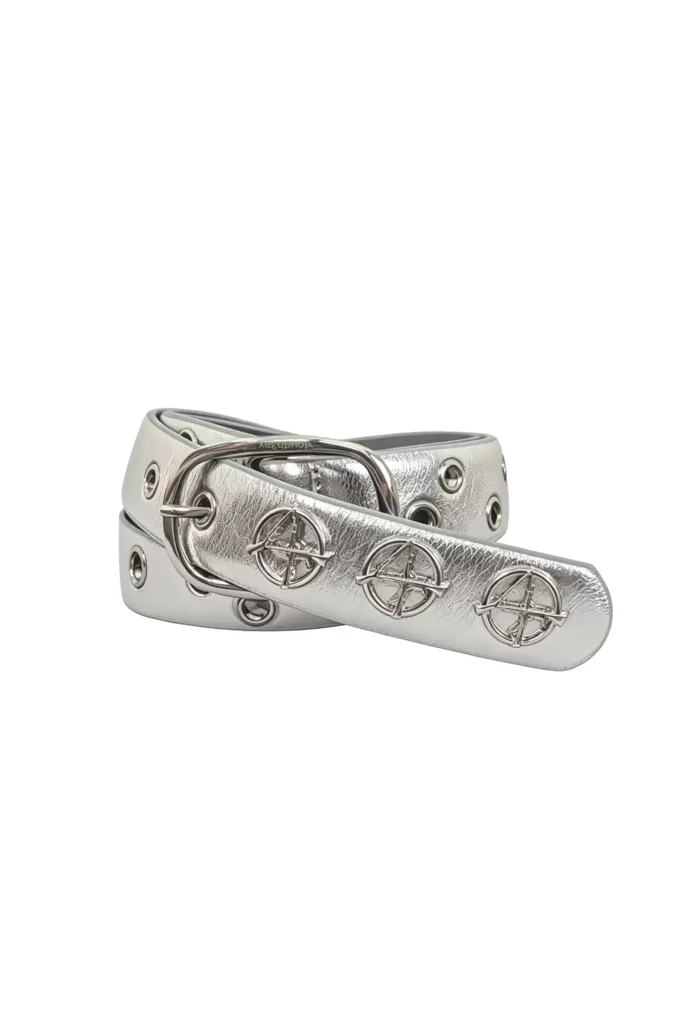 Cracked Silver Triple Pistol Buckle Belt