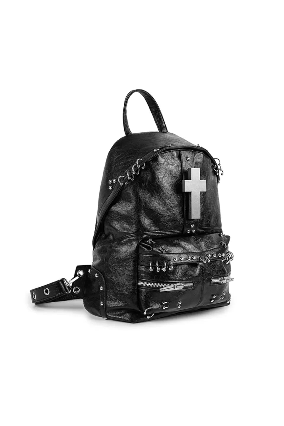 Crackle Pattern Perforated Hardware Backpack