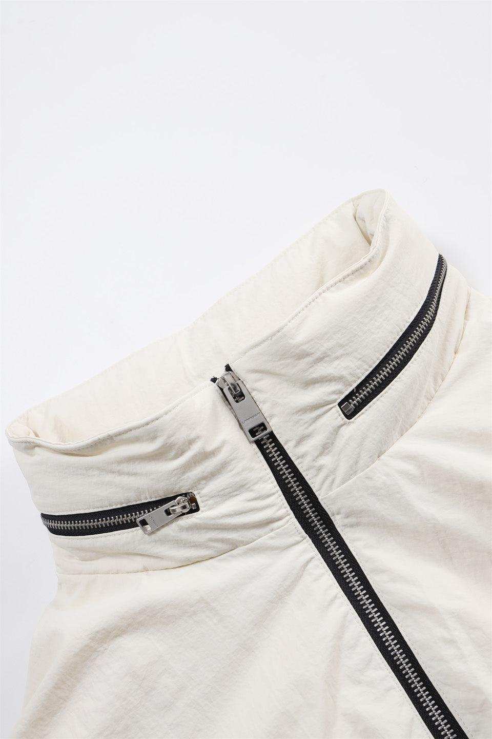 Cream Tonal Zip Track Jacket