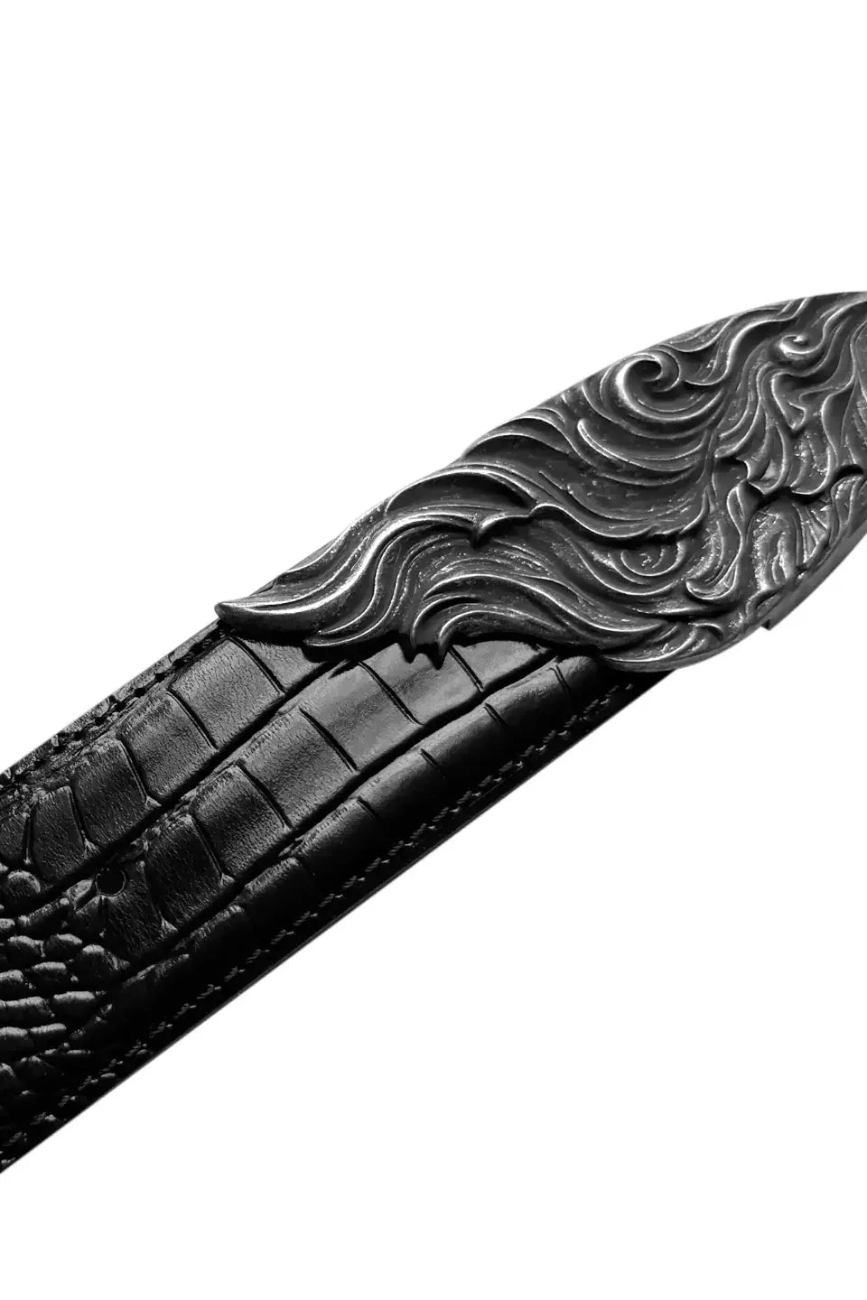 Crocodile Embossed Skeleton Belt