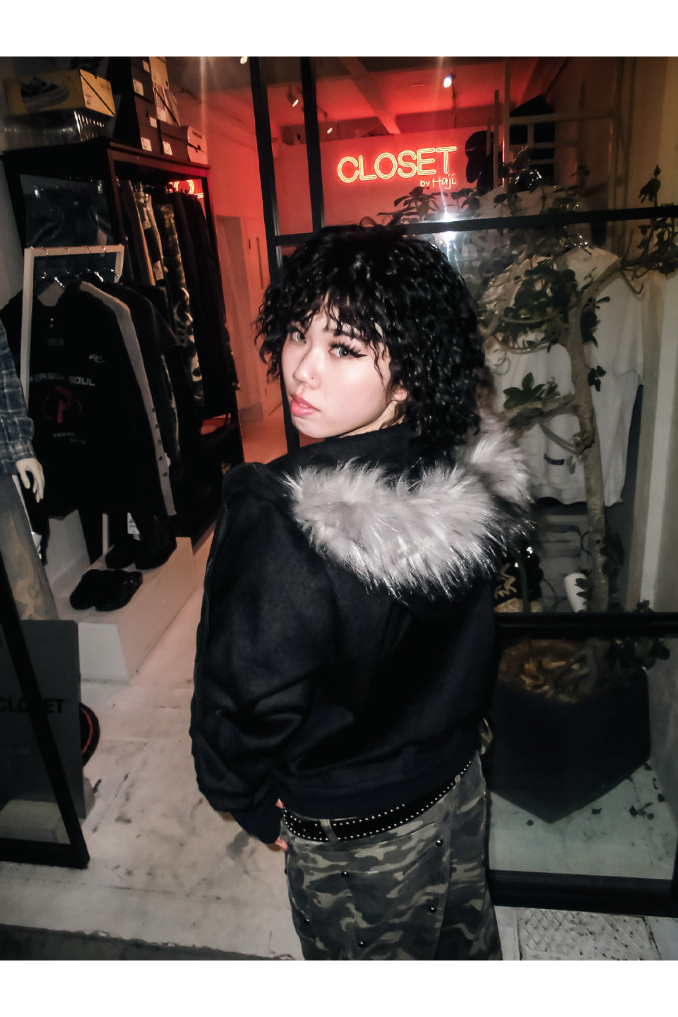 Cross Coffin Fur Hoodie