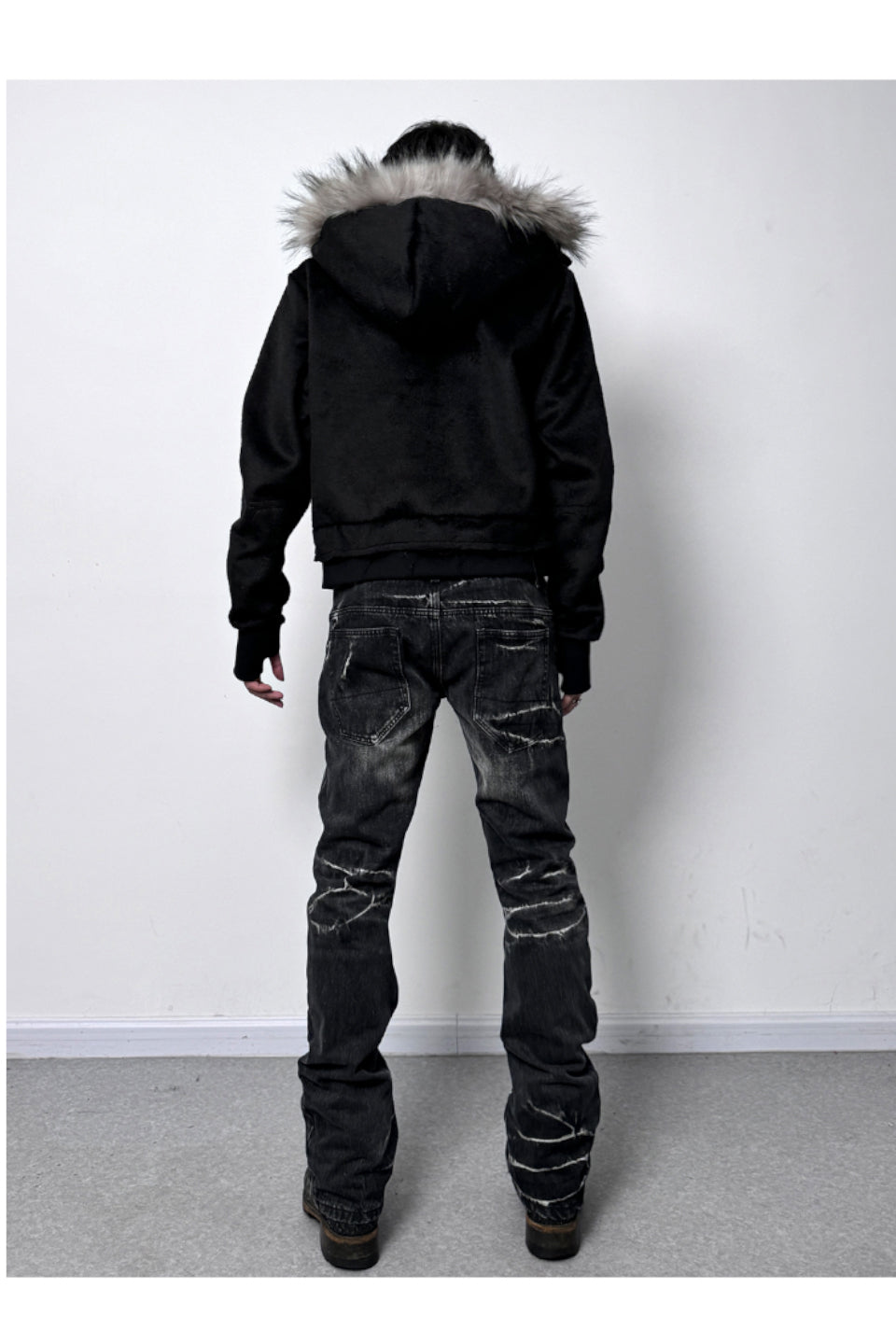 Cross Coffin Fur Hoodie