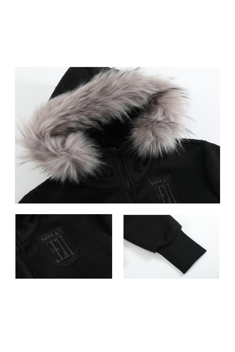 Cross Coffin Fur Hoodie