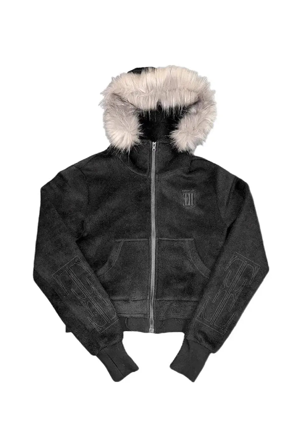 Cross Coffin Fur Hoodie