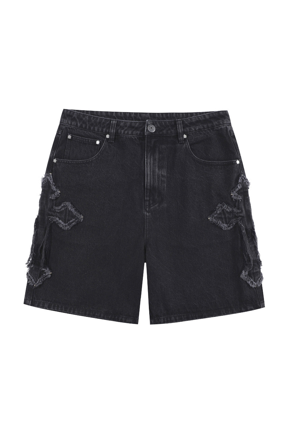 Unknown London - Cross Fraded Patch Washed Denim Shorts アンノウン ...