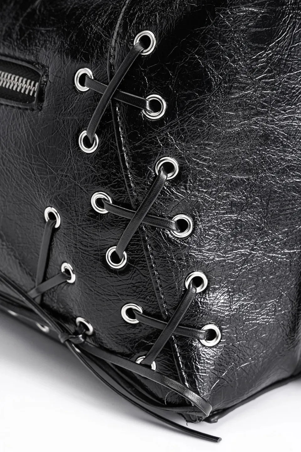 Cross Lace Up Shoulder Bag