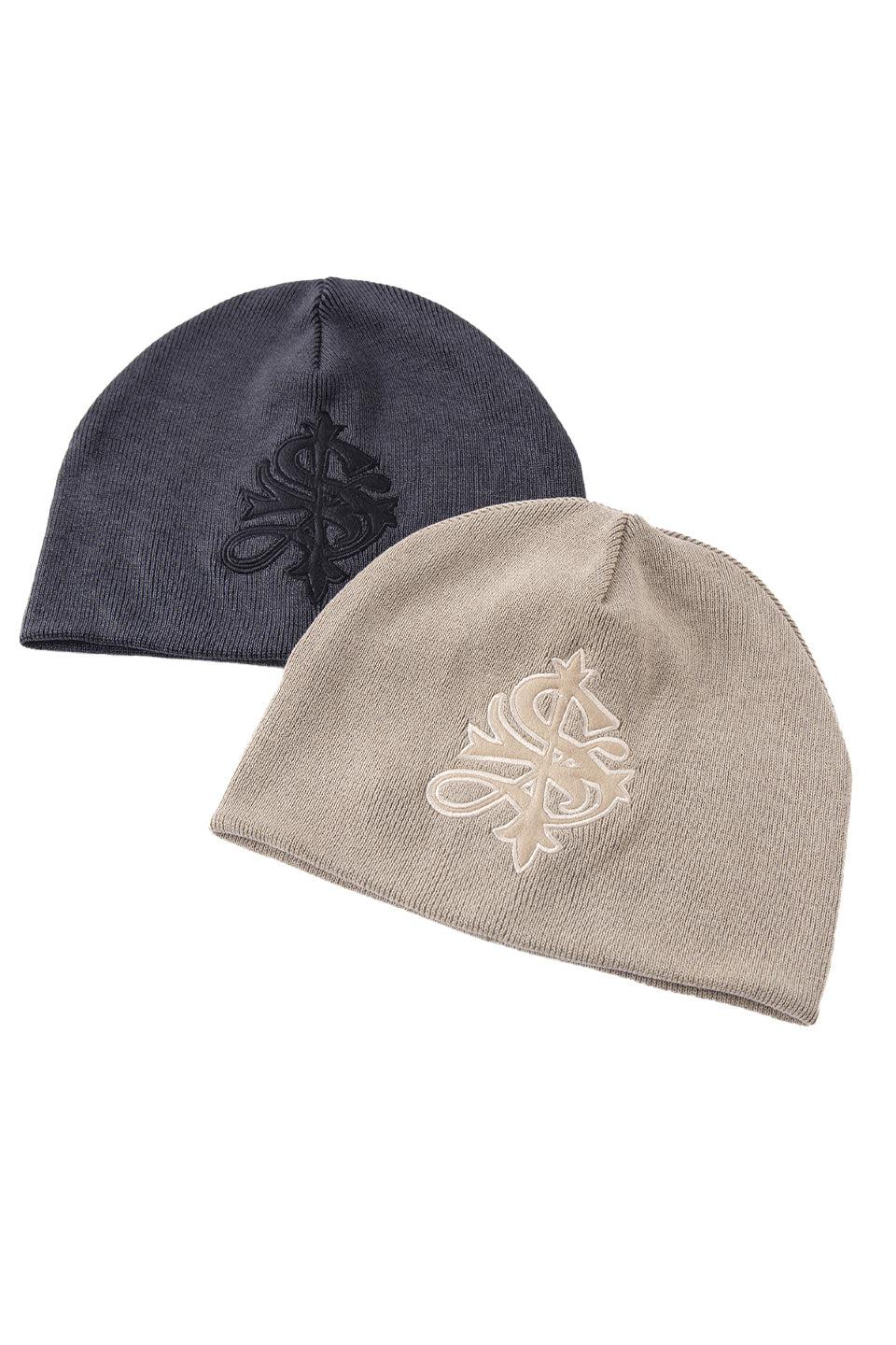 Cross Leather Patch Beanie