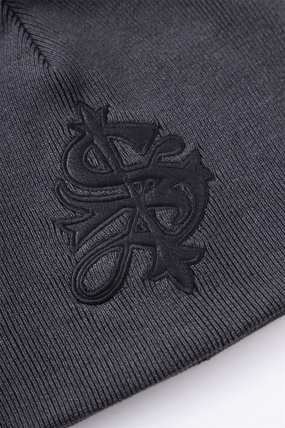 Cross Leather Patch Beanie