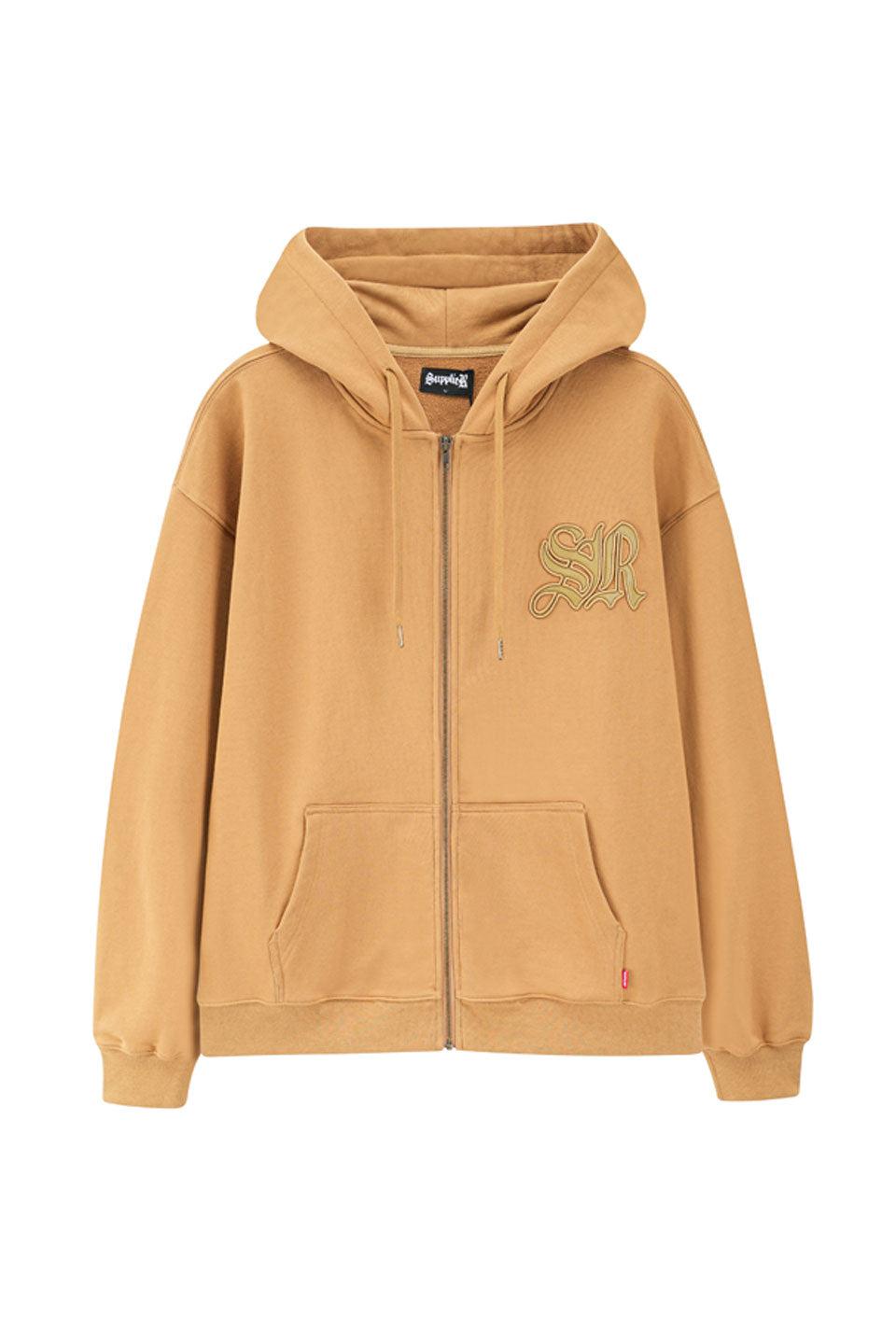 Supplier | Cross Leather Patch Zip Hoodie クロスロゴ レザー