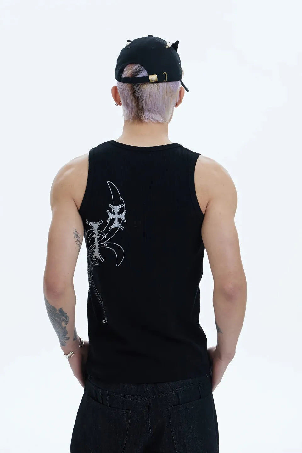 DND4DES | Cross Side Graphic Tank Top クロス タンクトップ