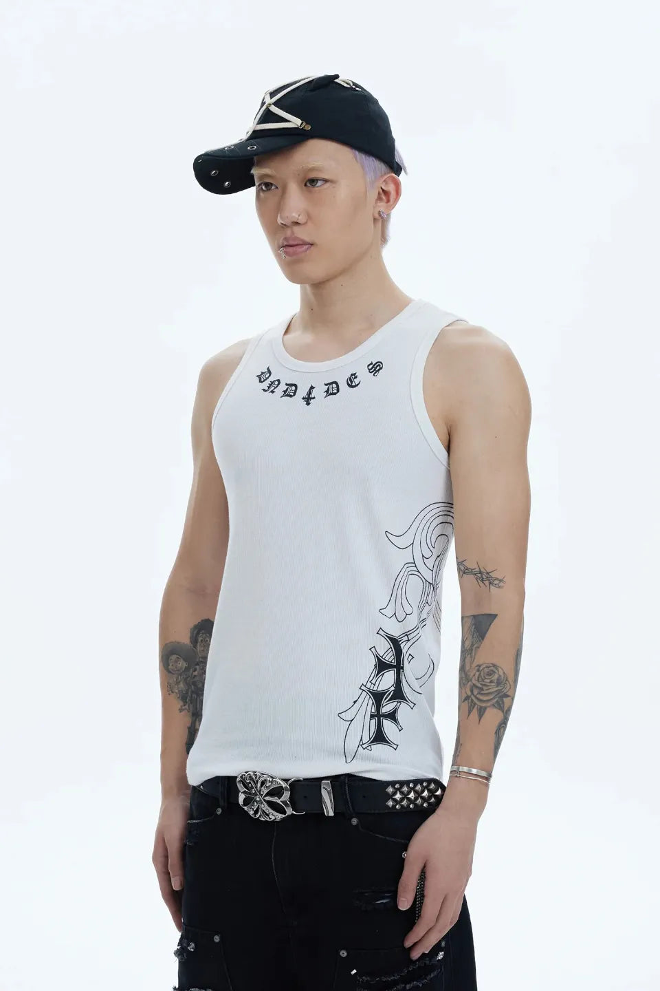 Cross Side Graphic Tank Top