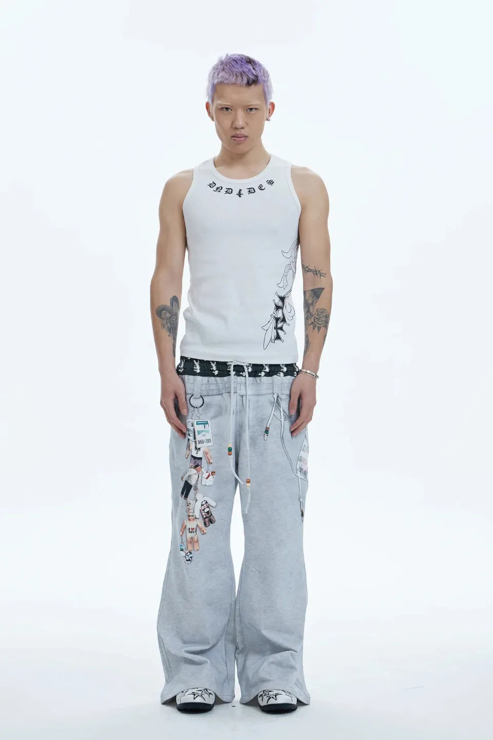 な*）様 ANDWANG Cross lace tanktop DND4DES | Cross Side Graphic Tank Top クロス タンクトップ