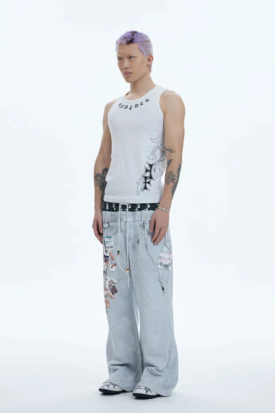 DND4DES | Cross Side Graphic Tank Top クロス タンクトップ