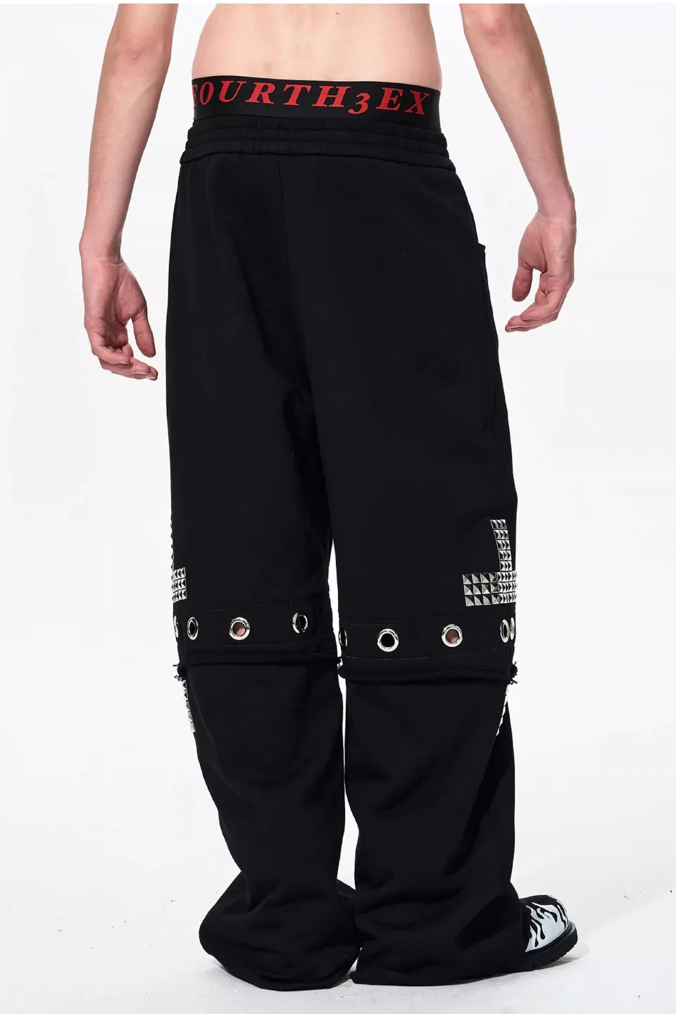 Cross Studded Fake Two Piece Sweatpants