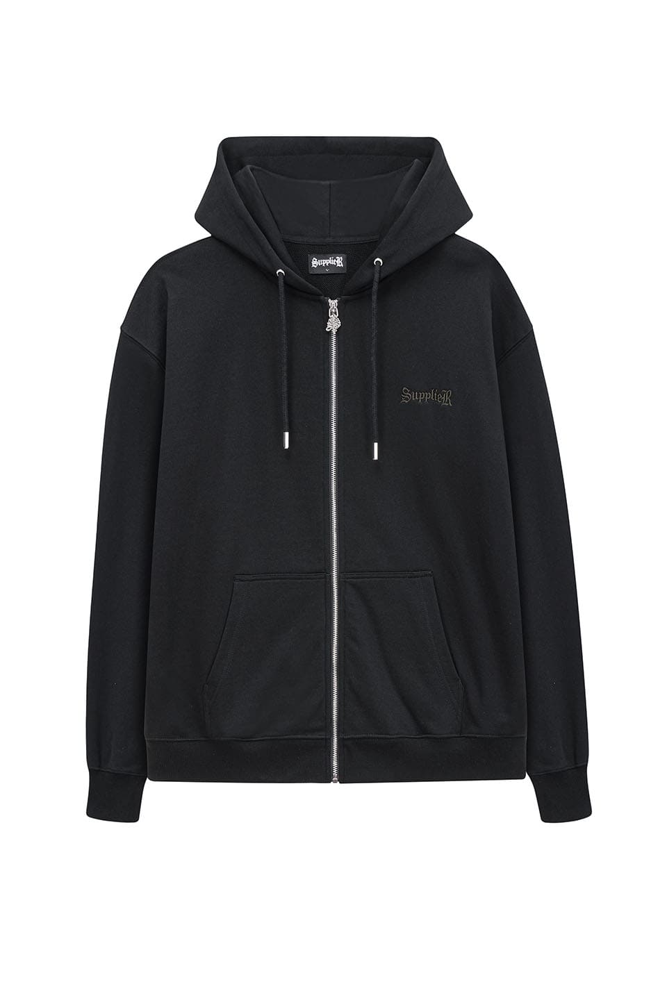 Cross Zip Hoodie - blue / M