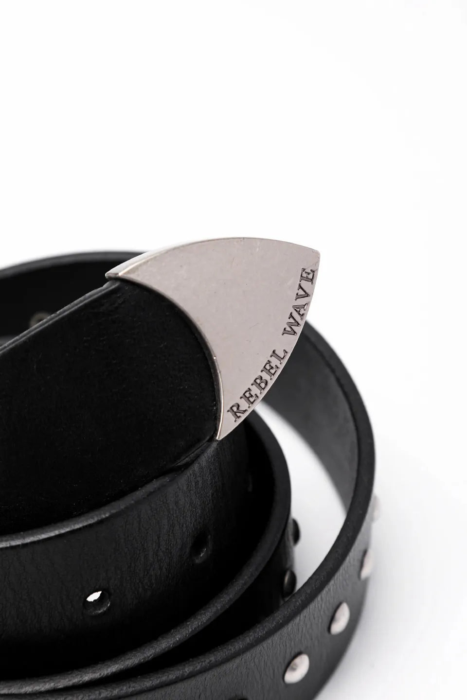 Cross Metal Studded Leather Belt