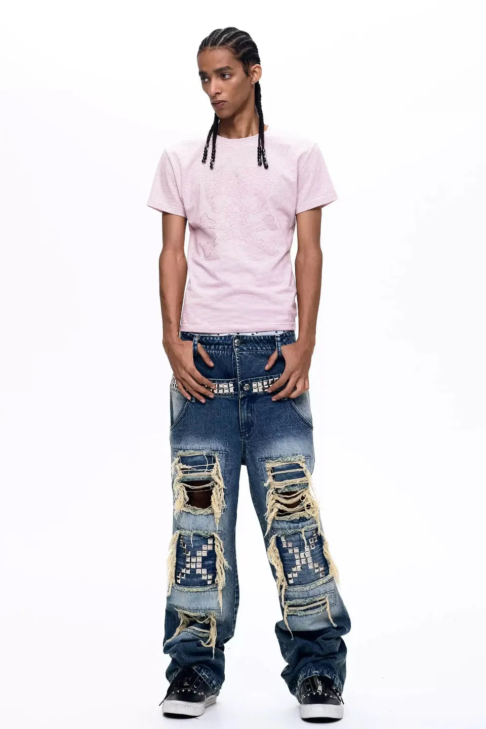 Crystal Skull Striped T-shirts