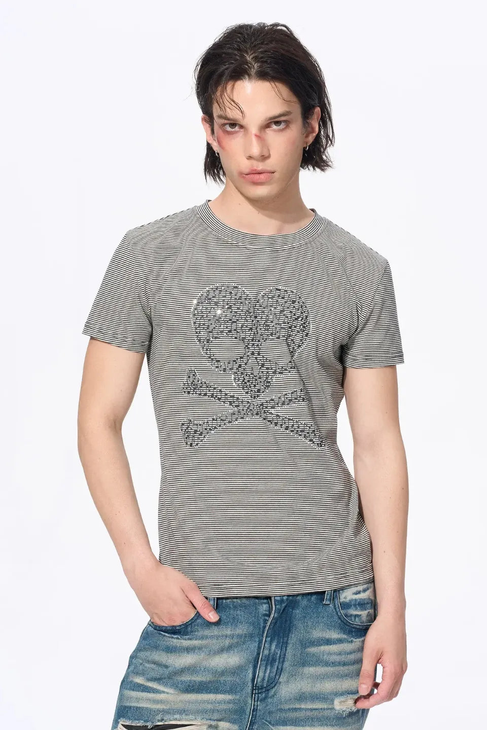 Crystal Skull Striped T-shirts