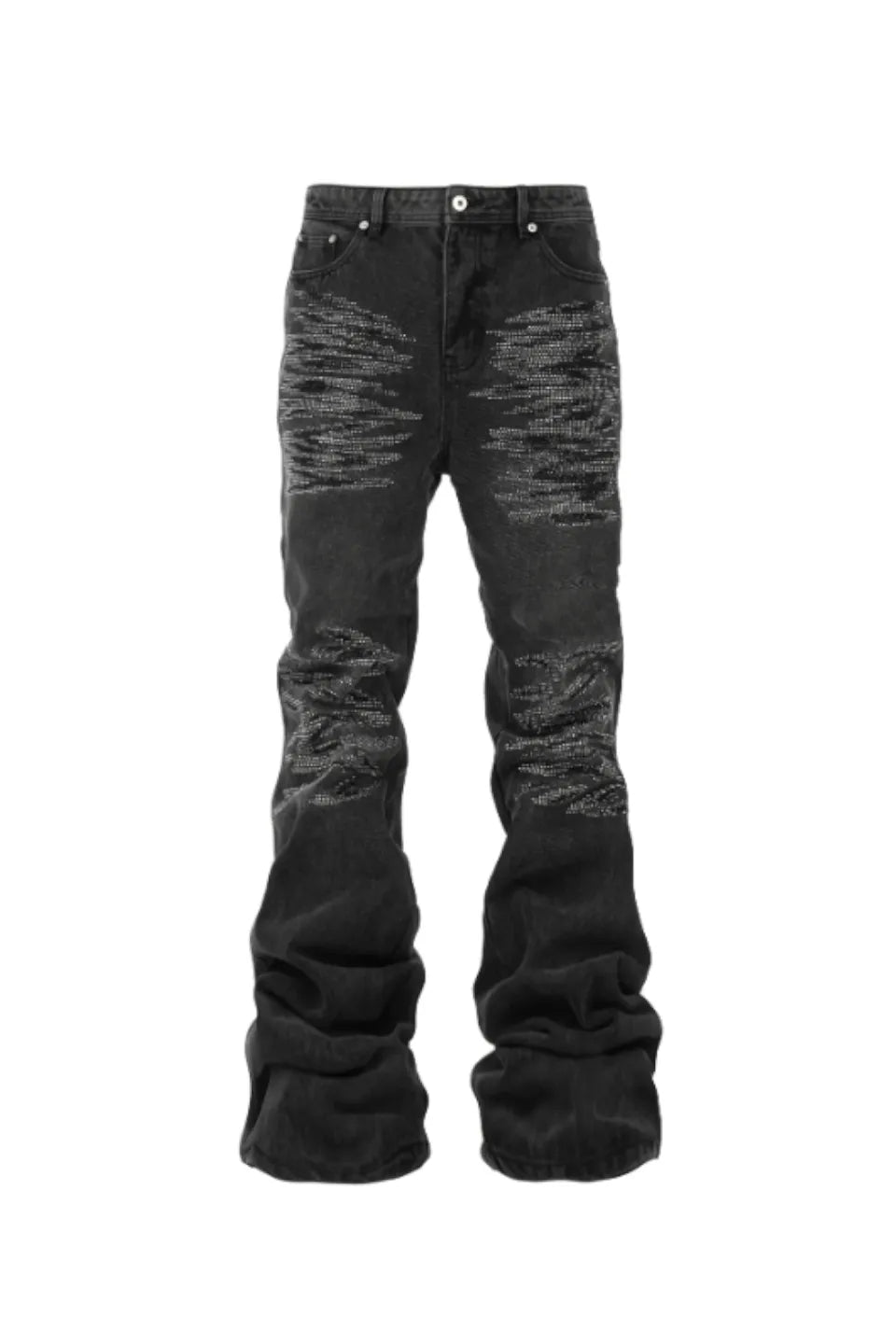Crystal Whisker Stacked Bootcut Denim