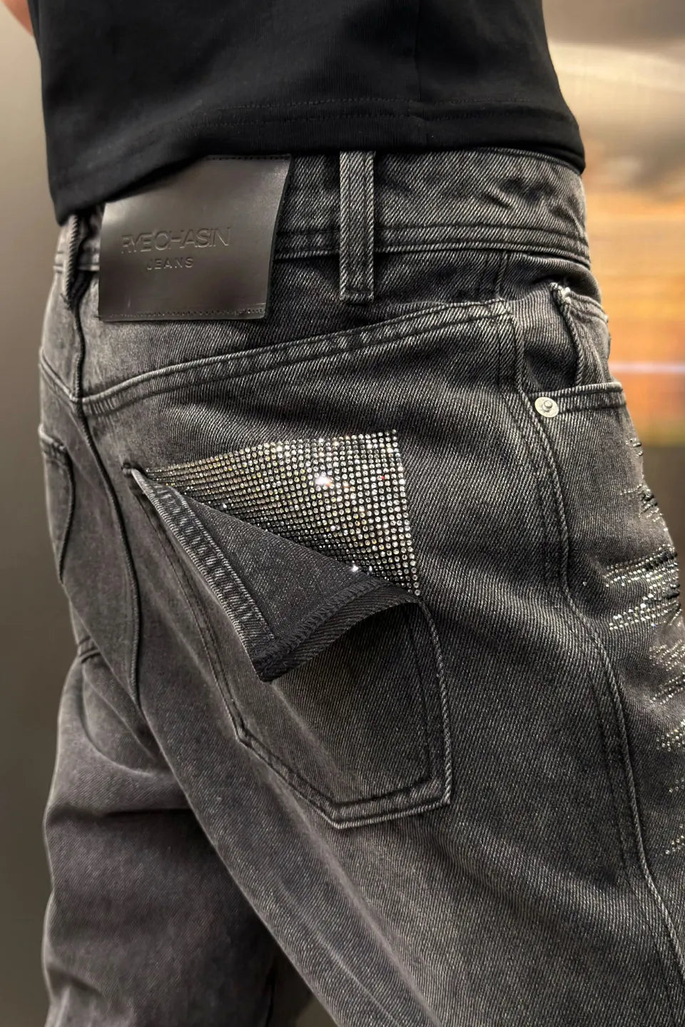 Crystal Whisker Stacked Bootcut Denim