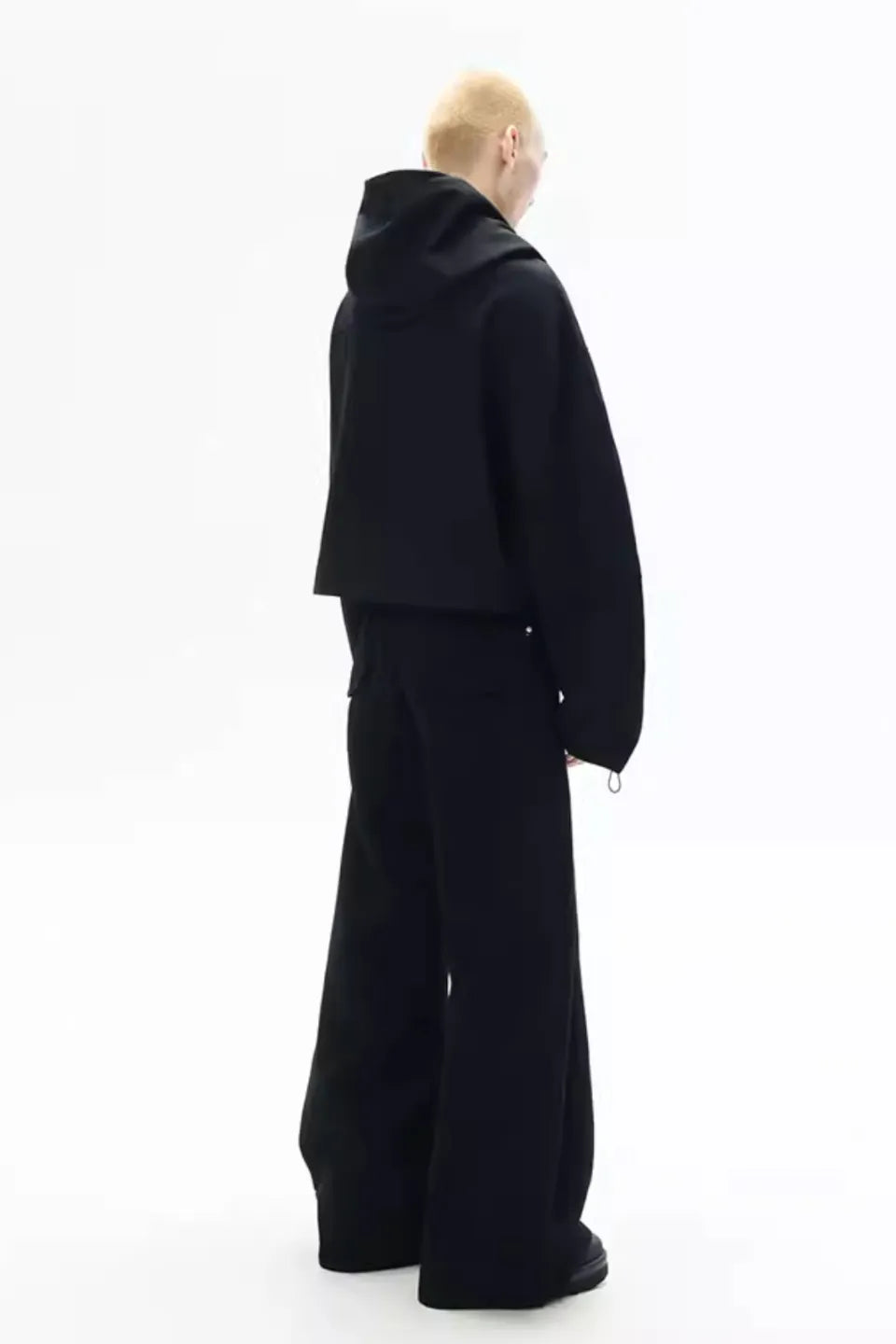 Curved Sleeve Asymmetric Zip Hoodie