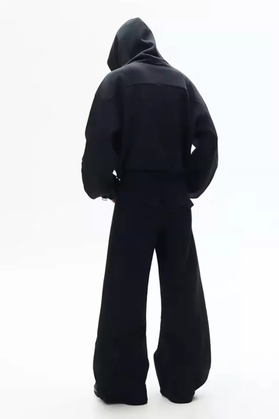 Curved Sleeve Asymmetric Zip Hoodie