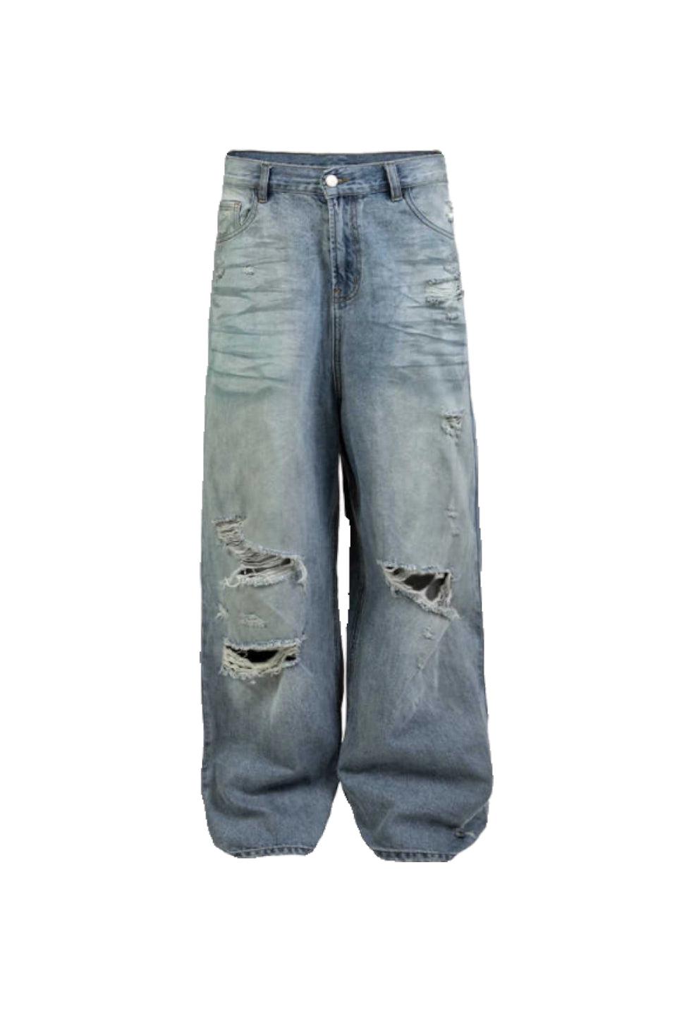 Damage Washing Loose Denim