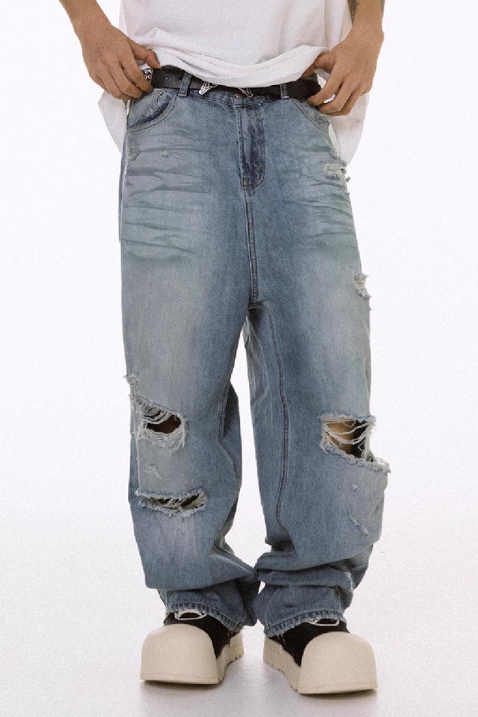 Damage Washing Loose Denim