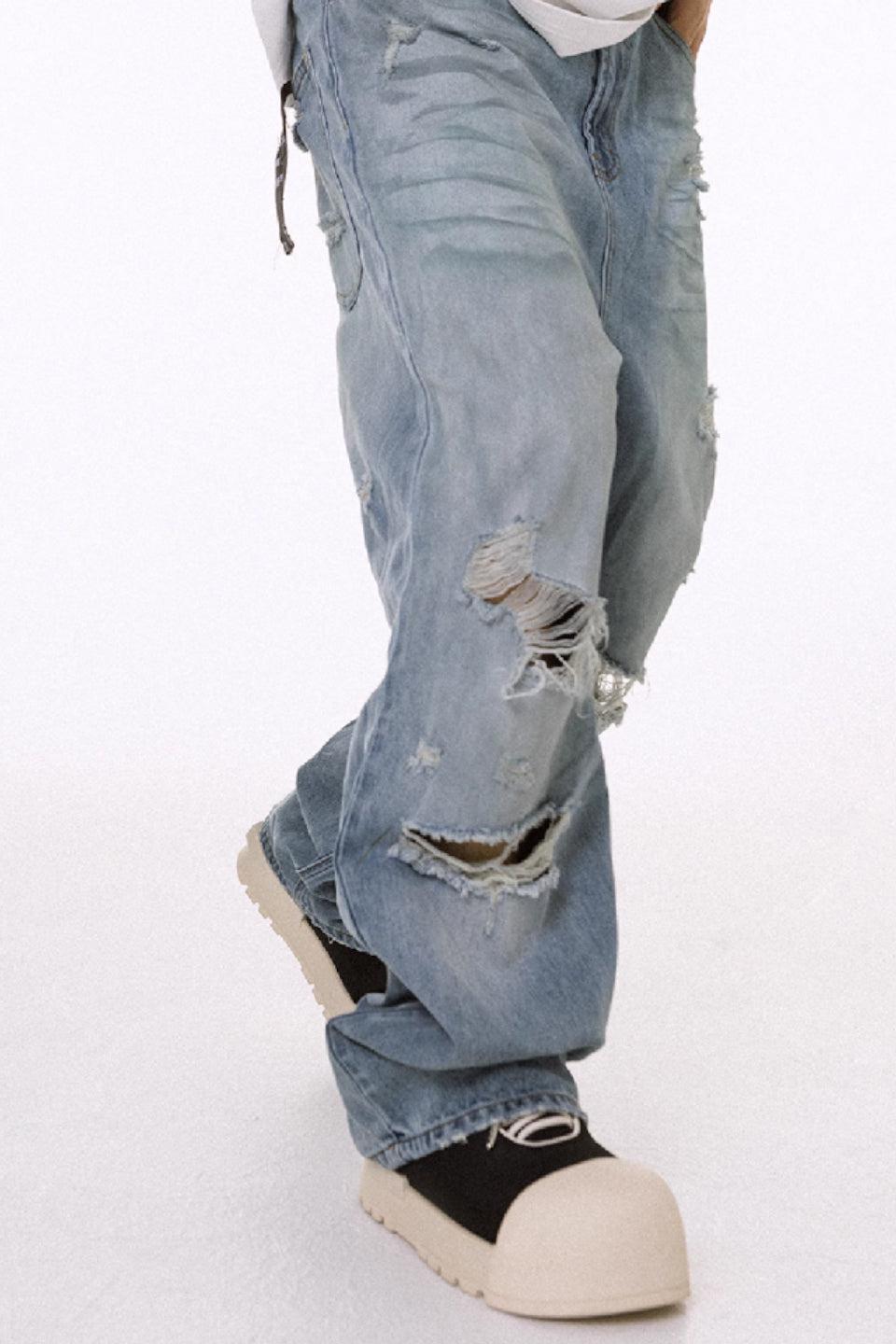 Damage Washing Loose Denim