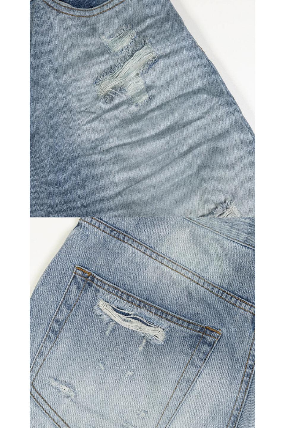 Damage Washing Loose Denim