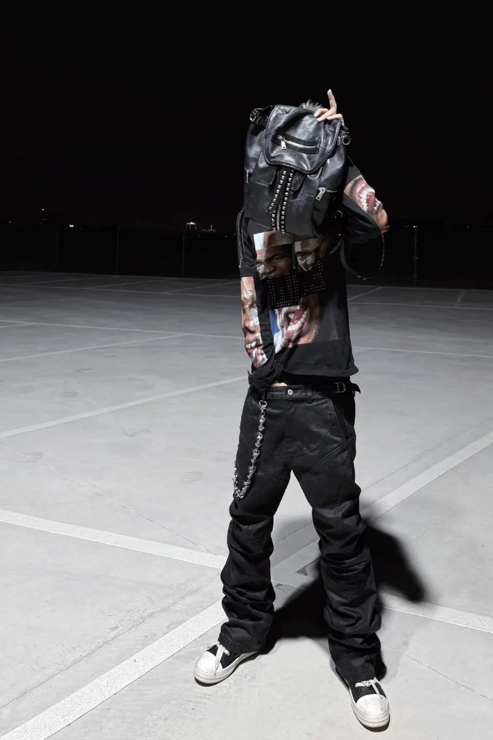 Dark Coated Distorted Seam Jeans